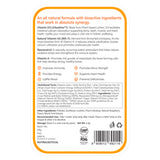 The back of the Melts® into Eye Care packaging, containing more information about the product. The list includes ingredients like Beetroot and Bilberry, and benefits like preventing digital eye strain and eye muscle fatigue.